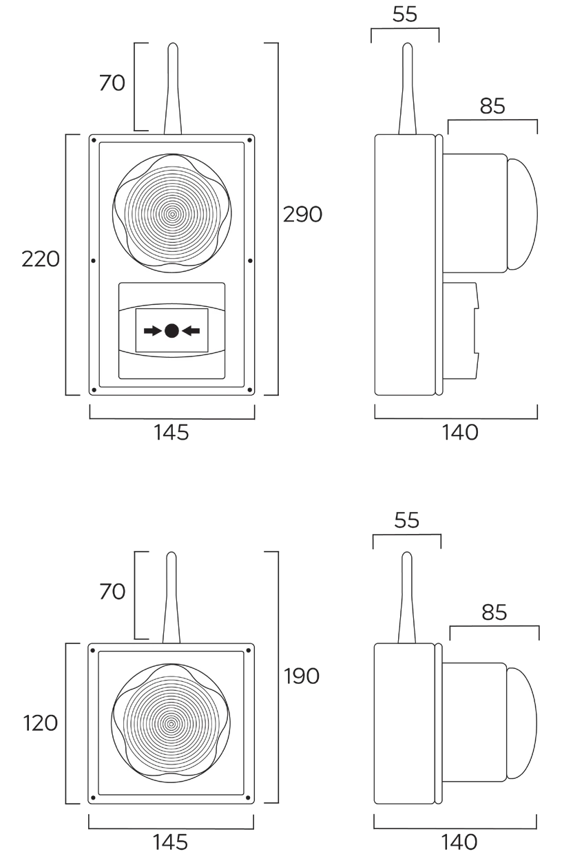 The physical dimensions of the Nexus masthead units