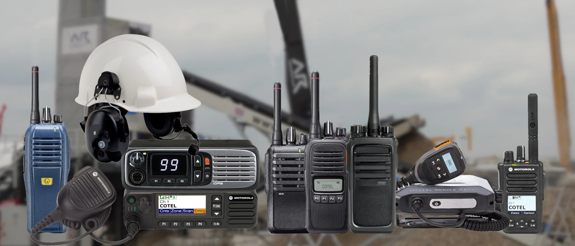 High ambient noise working environments can have a detrimental effect over time on staff hearing. Acoustic headsets which reduce the dangerous effect of long term high ambient noise are available for all Cotel radio equipment. These headsets allow operators to work within an environment of acceptable noise levels, while being in crystal clear contact with their work colleagues.